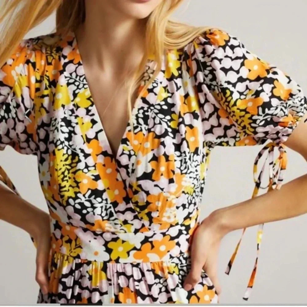 TED BAKER
Safiree floral print cotton blend midi dress Size 3 - Picture 8 of 17